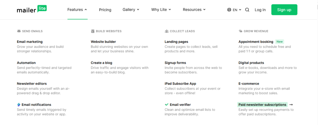 MailerLite Features