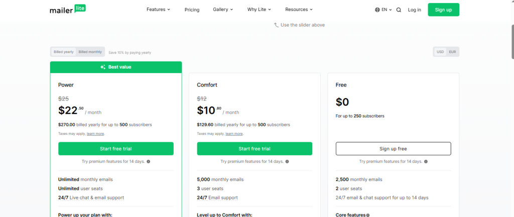 MailerLite Pricing